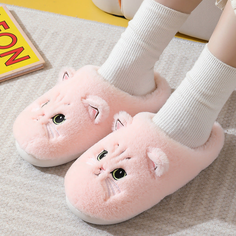 Cute Cat Plush Slippers