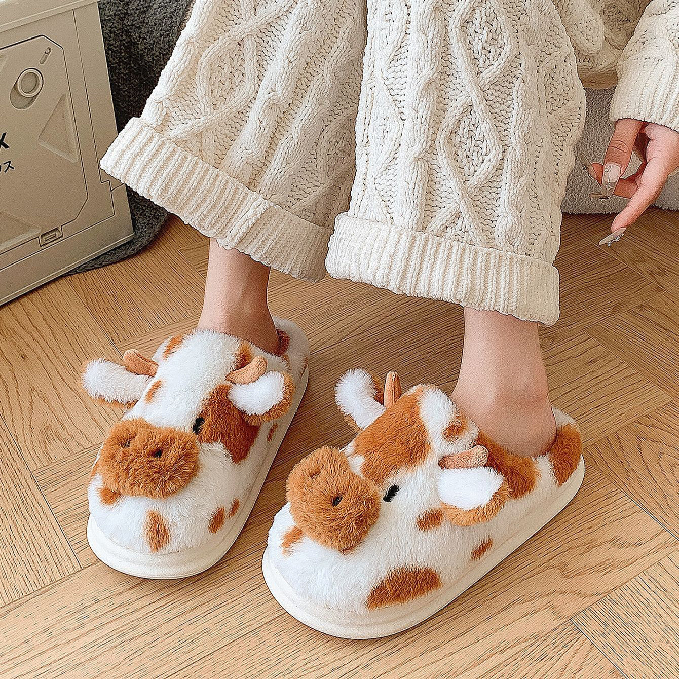 Cow Plush Slippers