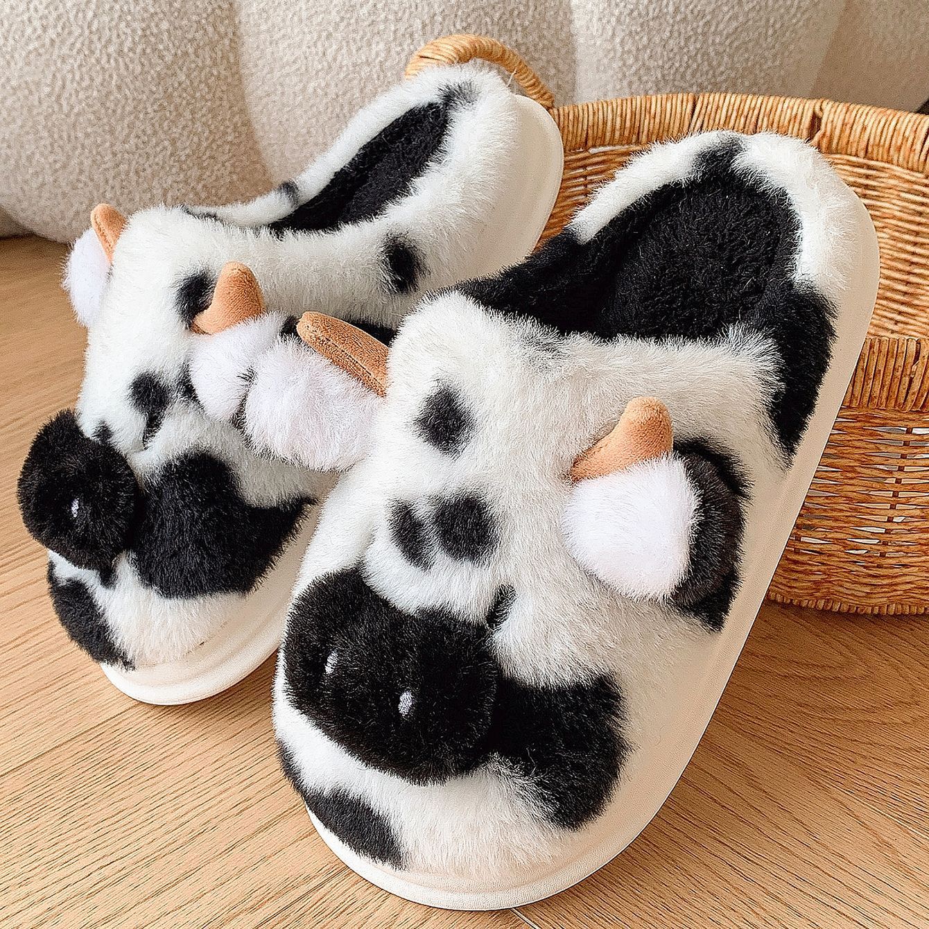 Cow Plush Slippers